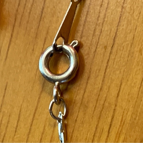 Vintage silver tone chain with drop multi-stone pendant, 16 inch chain - Picture 6 of 6